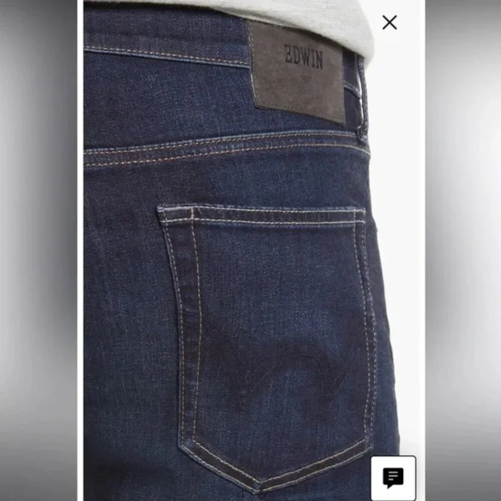 EDWIN Jeans Mens Maddox Slim Fit Straight Leg Blue River Denim Stretch